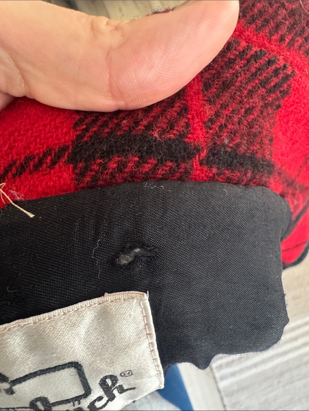 Vintage WOOLRICH Red & Black Buffalo Plaid WOOL Blend Zip-Up Jacket - Picture 8 of 8